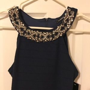 My Michelle Navy Blue w/ gold embellishment dress